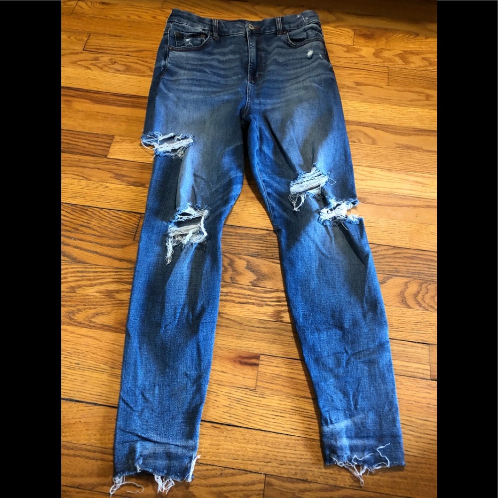 American Eagle Outfitters Ripped Dark Blue Skinny Jeans